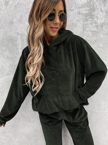 Autumn Winter Tracksuit Women Two Piece Set Oversized Hoodie Sweatpants Solid Sportswear Suit Casual Sweatshirt Trouser Set Lady