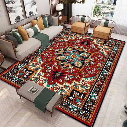 Persian Ethnic Carpet for Living Room Luxury Decoration Home Large Area Non-slip Rug 200x300 Non-slip Washable Bedroom Mat Soft