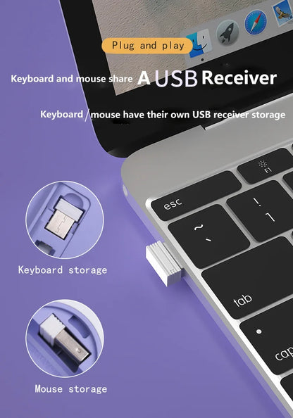 Fashion Wireless Keyboard and Mouse Combo Gamer Silent Keyboards Mouse Set Ultra Thin Office PC Ergonomic Gaming Pink Keypad