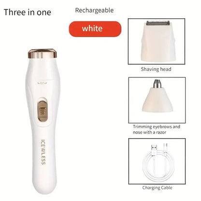 Multi Functional 3-in-1 Shaver, USB Charging, Underarm Hair Removal Device, Women's Home Eyebrow Trimmer, Nose Hair Trimmer
