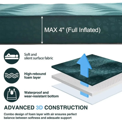Outdoor Camping Single Inflatable Mattress, Ultra-Wide Sleeping Mat, Ultra-Light Folding Bed Sleeping Mat, Car Travel Mat