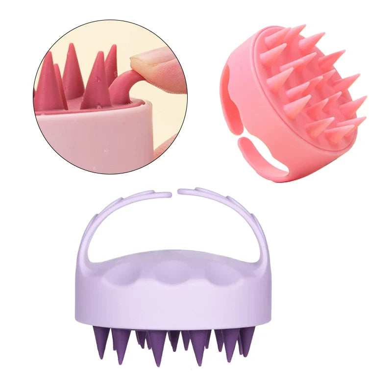 Silicone Shampoo Head Scalp Massage Brush Soft Skin Friendly Hair Washing Massager Comb SPA Beauty Hair Care Tool for Salon
