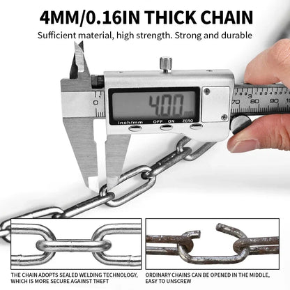 ZELLMANN Anti-theft Motorcycle Bicycle Lock MTB Road Bike Safety Chain Locks with Four Digit Combination Lock Bike Accessories