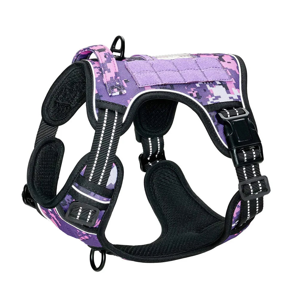 Military Tactical Dog Harness No Pull Large Reflective Straps Durable Vest with Control Handle