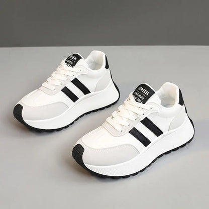 2026 Summer Thick-Soled Women Shoes Height-Increasing Women Sneakers Casual Skate Shoes Lace-Up Sports Running Shoes for Women