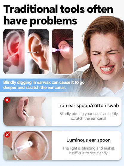 Multifunctional Ear Cleaner Camera 360°Adjustable Endoscope Ear Pick. USB-C Charging Ear Cleaner Family Ear Care Kit for Family