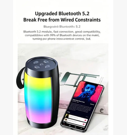 Bluetooth Wireless Speakers Powerful Portable Sound Box Subwoofer Car Audio Bass MP3 Player Sound System LED Lights