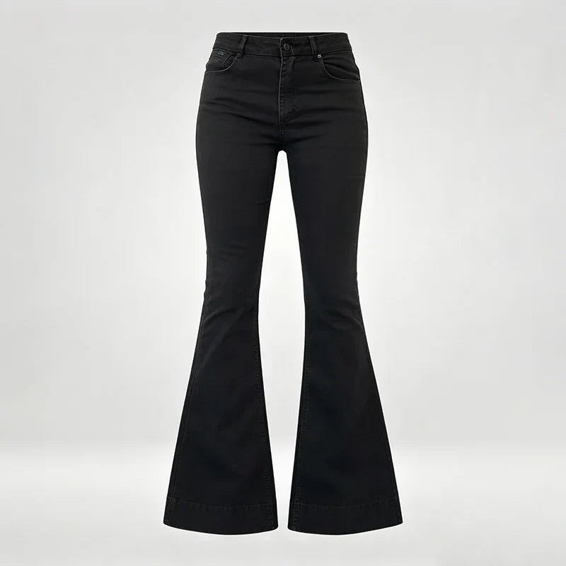 2025 Women's Concise High Waist Flared Jeans Stretchy Slim Fit Casual Chic Trendy Denim Pants Goth Harajuku Y2K Female Trousers