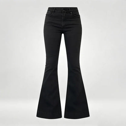 2025 Women's Concise High Waist Flared Jeans Stretchy Slim Fit Casual Chic Trendy Denim Pants Goth Harajuku Y2K Female Trousers