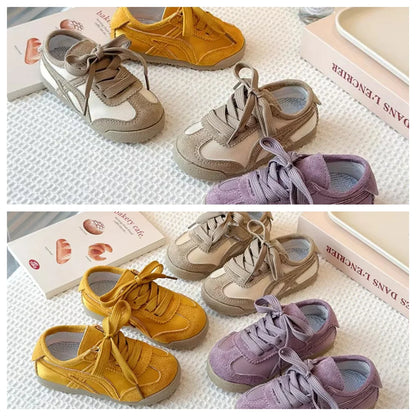 Children's Soft Soled Shoes Summer Spring and Autumn New Korean Version Girls' Retro Sports Shoes Boys' Flat Bottom