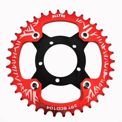 ALLTOO Bike Part Bicycle Crankset Bafang 104BCD Motor Aluminum Alloy Chainring Mid Drive Adapter For Electric E-bike 32T-52T