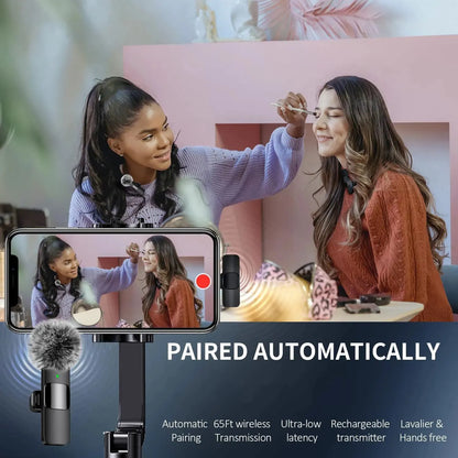 K60 NEW Wireless Lavalier Microphone Audio Video Recording Mini Mic For iPhone Android Laptop Gaming Mobile Phone Microphone