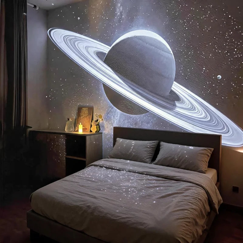 Holographic Night Light Projector Plug Play 2-in-1 Galaxy Star Ocean Projector 360 Rotated Usb Powered Ceiling Light For Bedroom