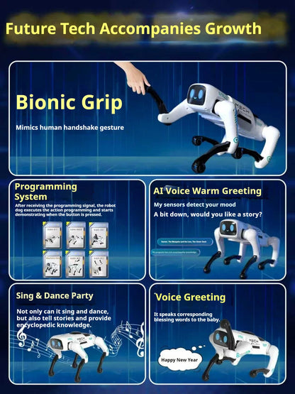 2026 New Ai Intelligent Smart Robot Dog Remote Control Toy Programmable With Loading Basket For Boys Birthday Festival Gift