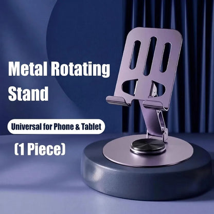 New model of portable, rotatable, foldable, all-metal tablet stand for tablets and phones under 9 inches, perfect for lazy users