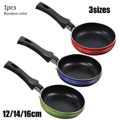 12cm/14cm/16cm Mini Frying Pan Non-Stick Steel Frypan Pot Saucepan for