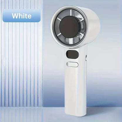 Mini Handheld Fan Mute Handheld Fan 4 Speeds Adjustment Air Calculating Fan With Power Display Portable Handheld Fan