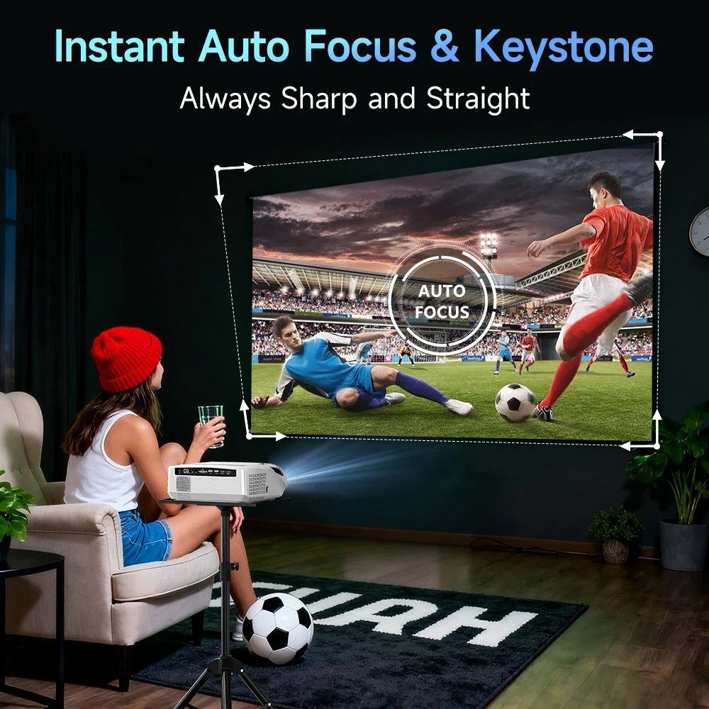 CAIWEI A10R Projector 4k Android for Home Full HD 1080P Auto Focus Wifi 6 3800 ANSI Smart TV Portable Beam projetores no brasil
