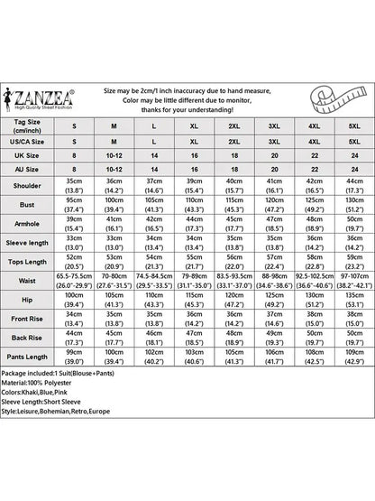 ZANZEA Fashion Short Sleeve Floral Embroidery Blouse Wide Leg Pants Sets 2PCS Women Summer Tracksuit Casual Loose Trousers Suits