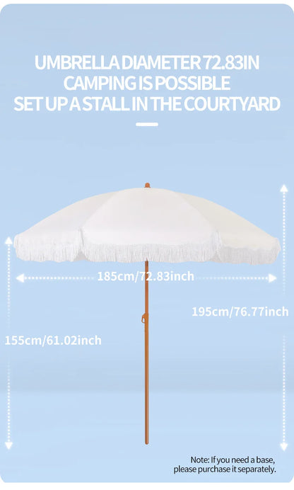Large Camping  Seaside Resort Beach Umbrella Courtyard Tassel Sun Umbrella Pool Sun Protection Terrace