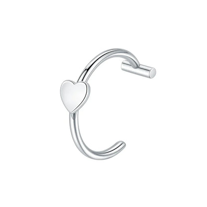 1PC Stainless Steel Fake Nose Ring Hoop Septum Rings Non-Pierced C Clip Lip Ring Earring Fake Nose Piercings Women Body Jewelry
