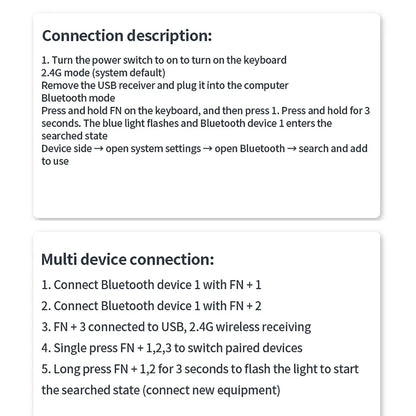2.4G Wireless & Bluetooth Rechargeable Ultra-Thin Keyboard Mouse Set for Computer, Office, Gaming, iPad - Silent Slim Design