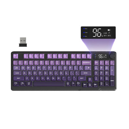 M96 Wireless Keyboard and Mouse Set, Bluetooth&2.4G, Smart Screen, 96 Keys, RGB, Silent Keyboard Mouse Combo
