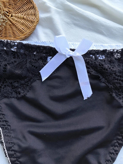 Plus Size Women's Underwear, Fashionable, Soft, Seamless, Comfortable, Sexy, Lace-Trimmed, Contrasting Color, Fine Edge, Breathable Women's Briefs