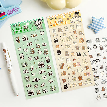 1 Sheet Kawaii Pet Clear PET Sticker, Mini Dog Cat Panda Rabbit