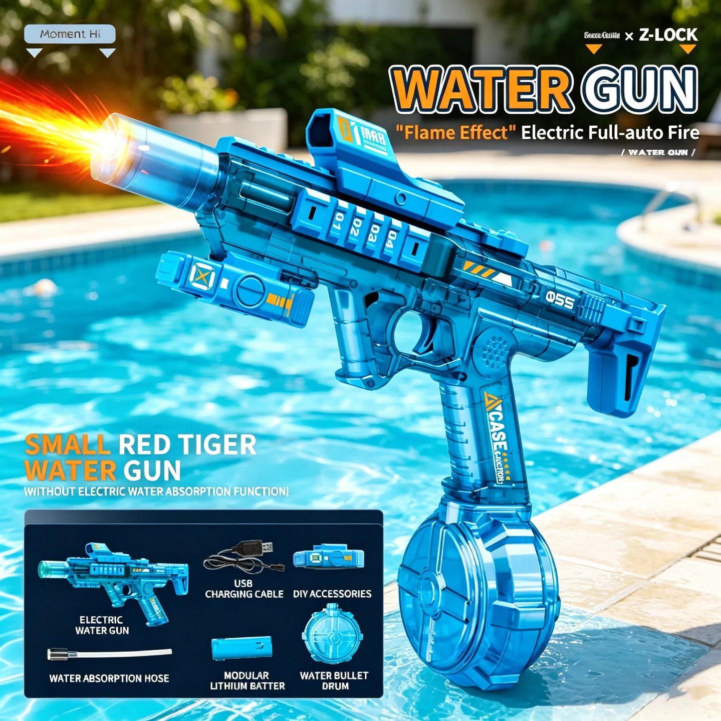 New MP5K Simulation Fire Electric Water Guns for Large Capacity Automatic Continuous Water Gun Adults Summer Outdoor Toys