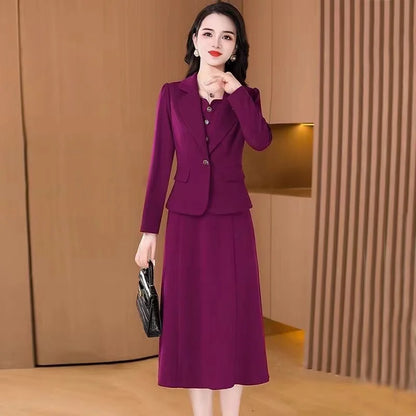High Waist A-Line Skirt Suit Korean Style Long Sleeve Wedding Dress October Marriage Gown Two-Piece Set Fashionable plus Size