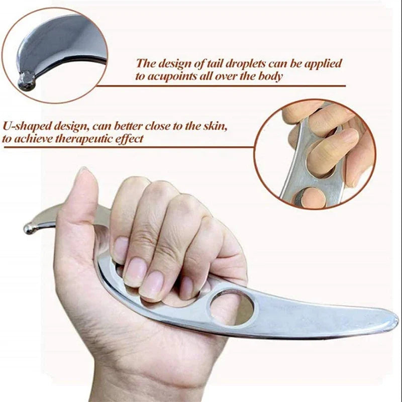 Stainless Steel Gua Sha Muscle Fascia Scraper Tool Skin Scraping Massage Tool Body Shoulder Back Arm Leg Massage Care