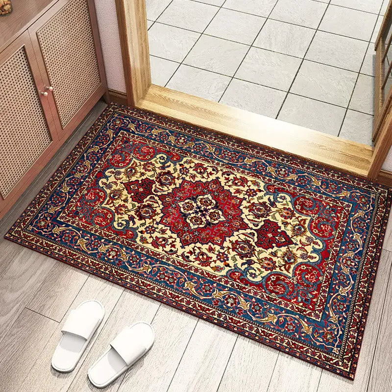 Vintage Style Small Carpet Bohemian Ethnic Style Living Room Bedroom Bathroom Kitchen Anti Slip Entrance Door Mat Home Rug