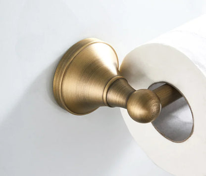 Bathroom Accessories Antique Brass Wall Mounted Toilet Paper Holder Towel Ring Robe Coat Hook Bathroom Hardware