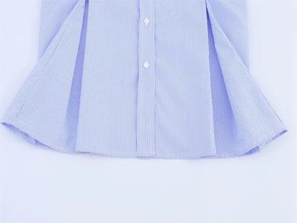 Spring Shirts Tops Women's 2025 New Chic Striped Slim Elegant Office Women's Shirt Fashion Street Youth Long-Sleeved Shirt