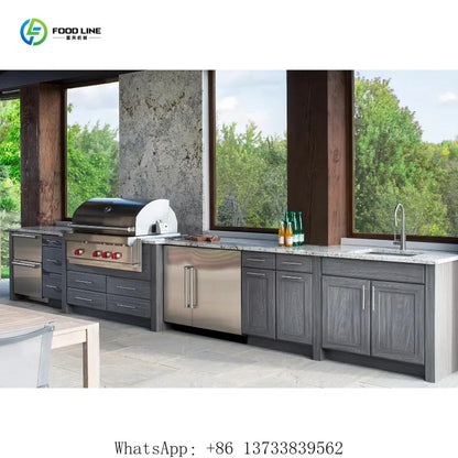Customized Outdoor kitchen cabinet 304 stainless steel with powder coating for camping