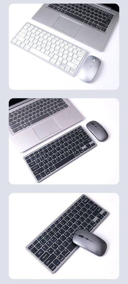 NexusClick Wireless Ergonomic Keyboard Mouse Combo - Rechargeable Mini Multimedia Set for PC, Laptop, MacBook