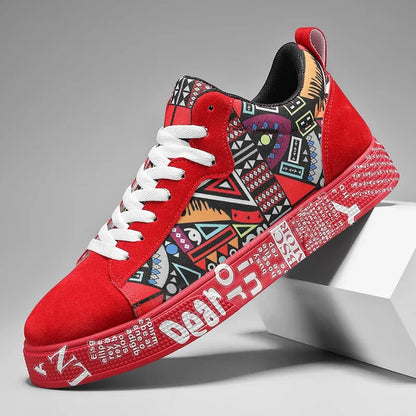 Breathable sports shoes, skateboard shoes, men's heart and music graphic design, couple casual shoes