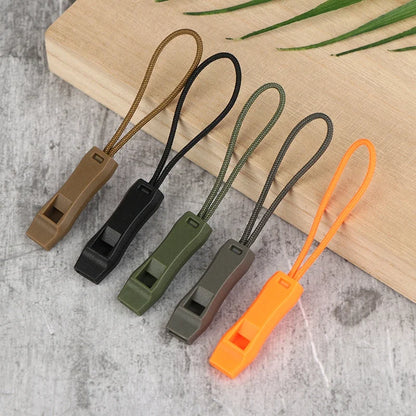 Camping Essential - Dual Band Multifunctional Whistle with Double Pipe and Tail Rope.