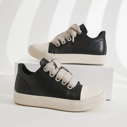 Men's Coarse Shoelaces, Low Cut Flat Bottom Casual Shoes, Minimalist College Style Sports Shoes