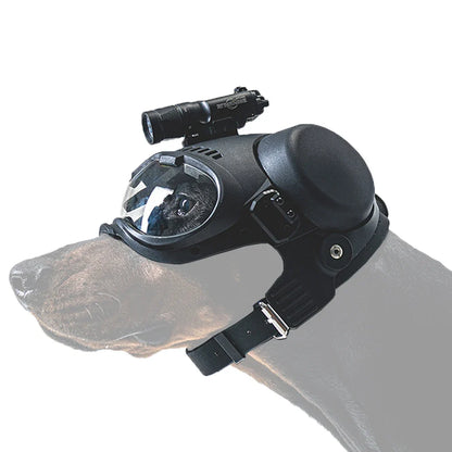 Tactical Dog Outdoor Hunting Training K9 Helmet, Large Dog Patrol Dogs Sheepdog Pet Motorcycle Protective Helmet with Goggles
