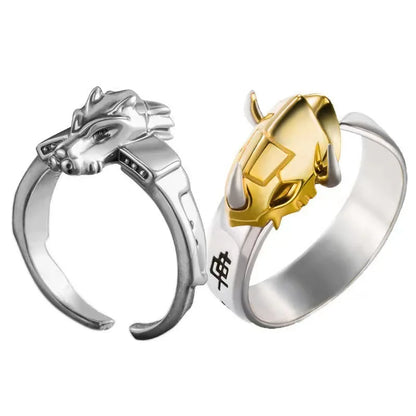 2pcs/set Anime Digital Monster Ring Garurumon Cosplay Adjustable Opening Angel Angewomon Rings Accessories Gifts