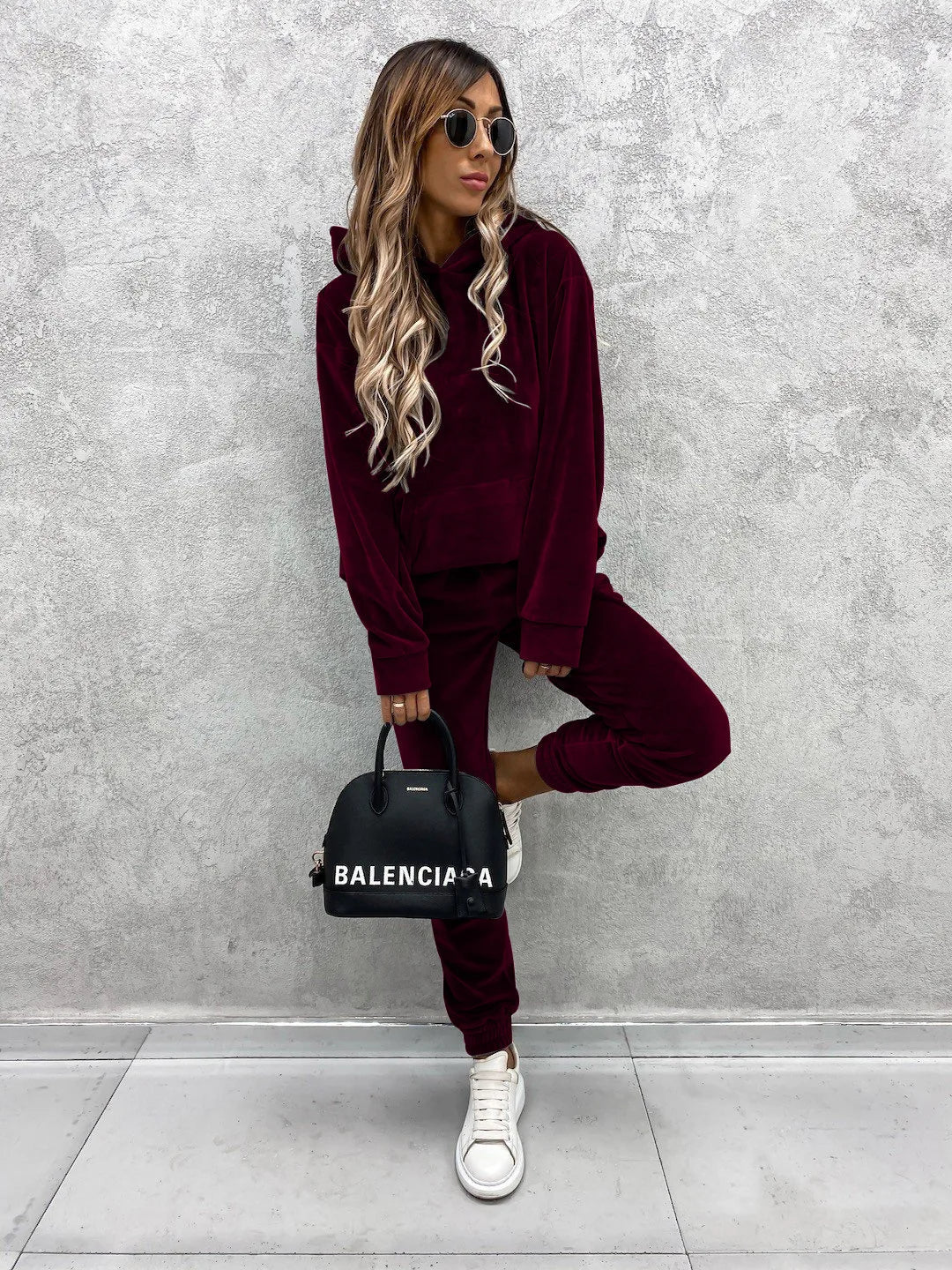 Autumn Winter Tracksuit Women Two Piece Set Oversized Hoodie Sweatpants Solid Sportswear Suit Casual Sweatshirt Trouser Set Lady
