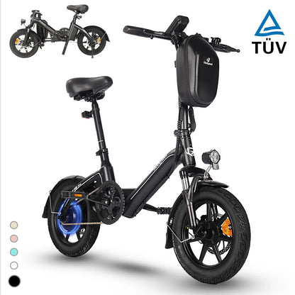 Bodywel T16Pro 250W 36V 10.4Ah Electric Folding Bike 14 Shock Absorber Double Disc Brakes LCD Urban Commute