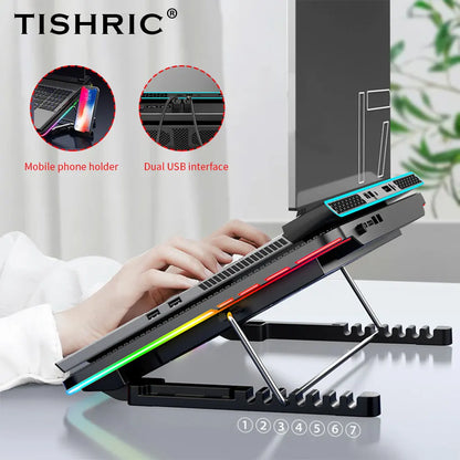 Laptop Cooler Laptop Cooling Pad 6 Quiet Fans High-speed Cooling Supports Laptop Accessories Cooler Notebook Base Radiator