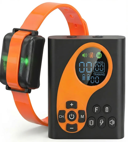 Electric Dog Fence Wireless with Remote Trainer, 2-in-1 Pet Training System, Waterproof Shock Collar for Dogs, Anti-Bark Control