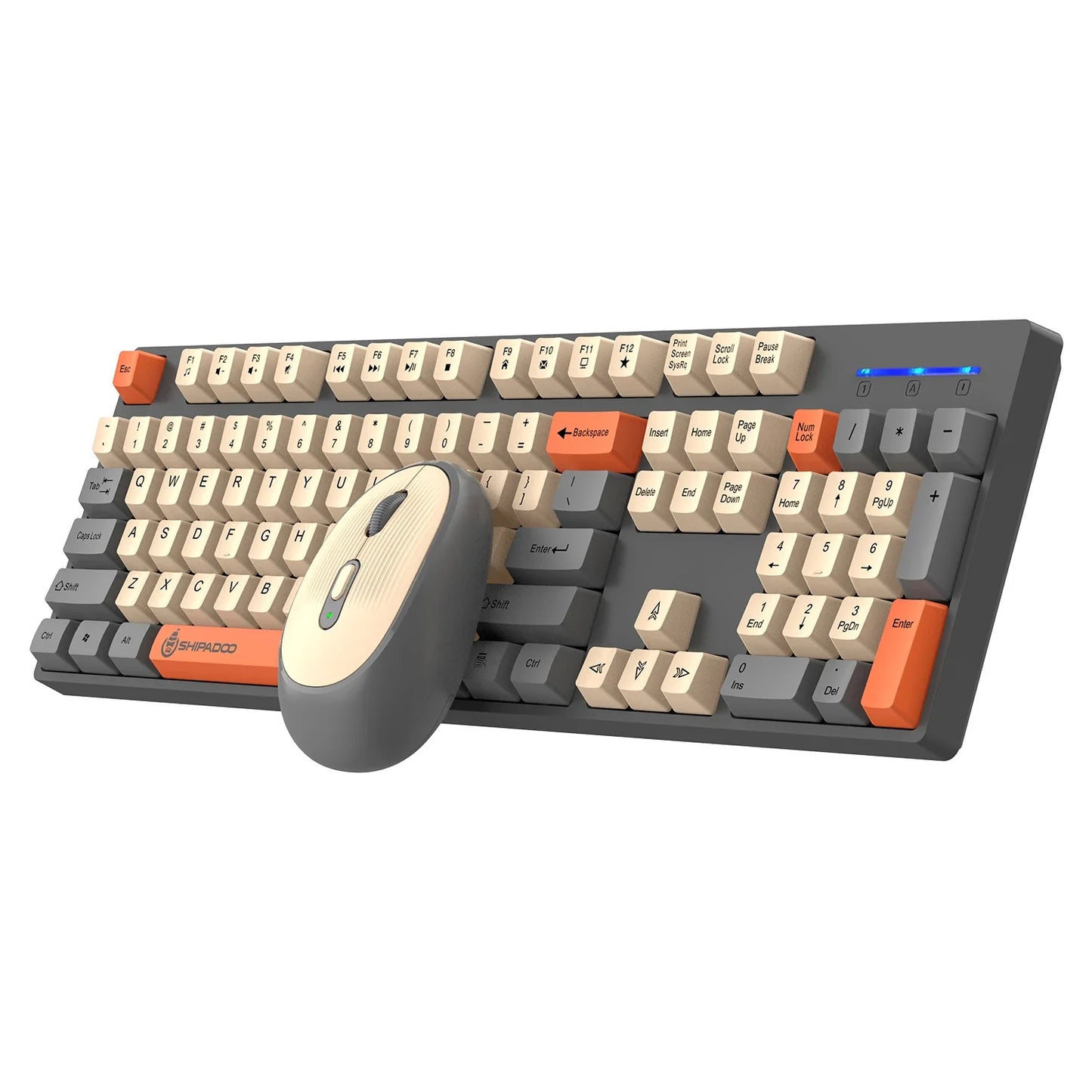 Shipadoo Wireless Gaming Keyboard and Mouse Combo for Laptop, Desktop, and Office Use