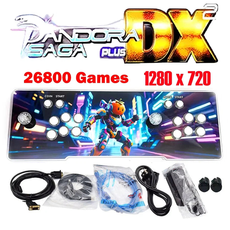 26800 Pandora Saga Dx2 Box Arcade Console 2025 Multiplayer Joystick 720P HD Output TV Games Suitable for Family Entertainment