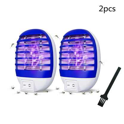 2Pcs LED Socket Mosquito Killer Lamp US/EU Plug Electric Mosquito Fly Bug Insect Trap Killer Night Lamp