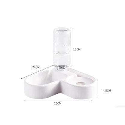 Pet Double Bowl Dog Bowl Cat Bowl Set Automatic Feeding and Drinking Bowl Anti-Tip Food Bowl for Small Dogs and Cats